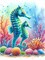 Diamond Painting Kits for Adults Seahorse, Round Full Drill Diamond Art Kits, 5D DIY Paint with Diamonds Crafts for Home Wall Decoration Gifts 12×16Inch, Marine Life